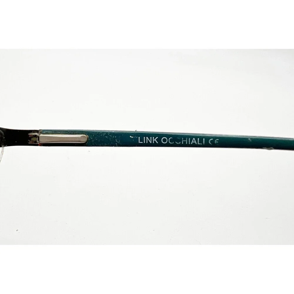 Link Occhiali Eyeglasses Mens Black Half Rim Semi Rimless Tortoise Arms 41896